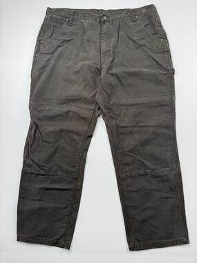 Lakin McKey Pants Mens 42x30 Brown Carpenter Relaxed Fit Canvas Workwear Utility